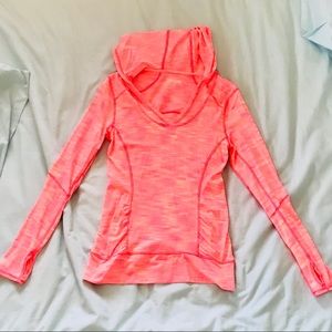 Vibrant Coral Long-Sleeve Workout Top